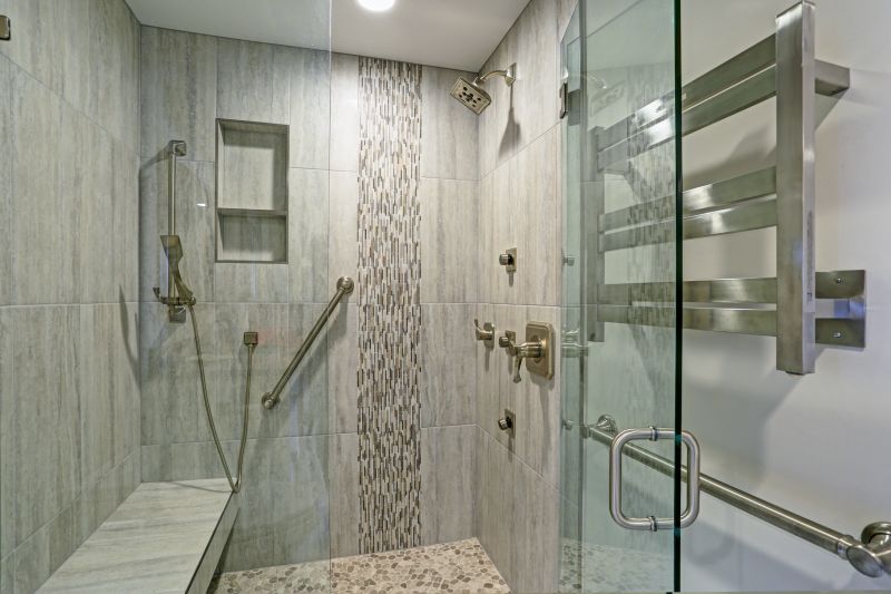 Modern Shower with Tile Accents
